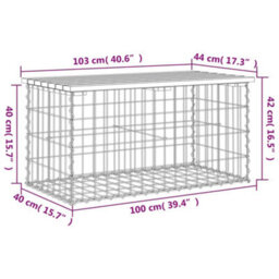 Berkfield Compact Garden Bench Gabion Design 103X44X42 Cm Solid Wood Douglas - thumbnail 8