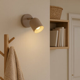 Eglo Tilston Steel Minimalist Single Wall Spotlight, Sandy - thumbnail 1