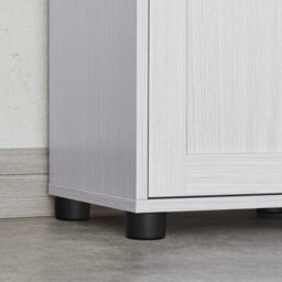 Songmics Tall Bathroom Cabinet Free Standing, Slim Bathroom Cupboard, With Open Shelf, Glass Door,space-Saving, Light Grey - thumbnail 7