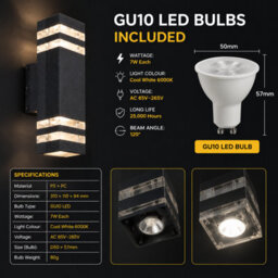 Shopnbits Up & Down Led Wall Light, Outdoor Waterproof Garden & Porch Light - thumbnail 9