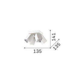 Ideal Lux Luminosa Dynamite Square Ceiling Spotlight Clusters Brass 4X Gu10 - thumbnail 2