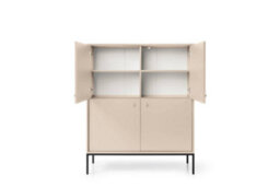 Arte Stylish Mono Highboard Cabinet H1250mm W1040mm D390mm In Beige - Versatile Elegance For Your Home - thumbnail 3