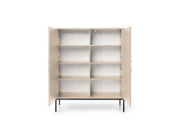 Arte Stylish Mono Highboard Cabinet H1250mm W1040mm D390mm In Beige - Versatile Elegance For Your Home - thumbnail 2