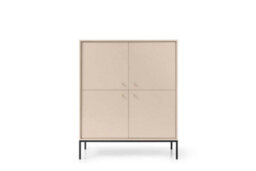 Arte Stylish Mono Highboard Cabinet H1250mm W1040mm D390mm In Beige - Versatile Elegance For Your Home - thumbnail 1