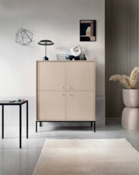 Arte Stylish Mono Highboard Cabinet H1250mm W1040mm D390mm In Beige - Versatile Elegance For Your Home - thumbnail 6