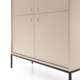Arte Stylish Mono Highboard Cabinet H1250mm W1040mm D390mm In Beige - Versatile Elegance For Your Home - thumbnail 5