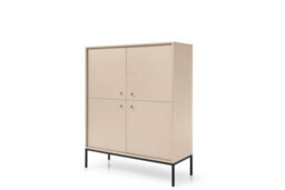 Arte Stylish Mono Highboard Cabinet H1250mm W1040mm D390mm In Beige - Versatile Elegance For Your Home - thumbnail 4