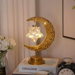 Ramadan Kareem Iron Art Led Moon Light  Hanging Star Decoration - thumbnail 1