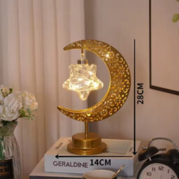 Ramadan Kareem Iron Art Led Moon Light  Hanging Star Decoration - thumbnail 2