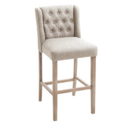 2X Beige Bar Stools Bar Chairs Kitchen Breakfast Dining Stools Island High Chair - thumbnail 1