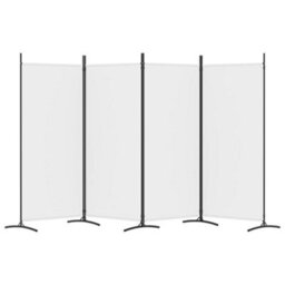 Berkfield Durable 4-Panel Room Divider White 346X180 Cm Fabric - thumbnail 4