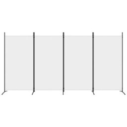 Berkfield Durable 4-Panel Room Divider White 346X180 Cm Fabric - thumbnail 3