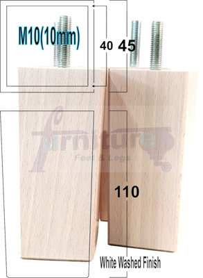 L&F 4X Replacement Furniture Legs Solid Wood 110mm High Sofas Chairs Settee Cabinets Legs M10 Tsp2055 - image 1