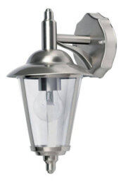 Luminosa Lighting Luminosa Klien 1 Light Outdoor Wall Lantern Polished Stainless Steel, Clear Polycarbonate Ip44, E27 - thumbnail 1