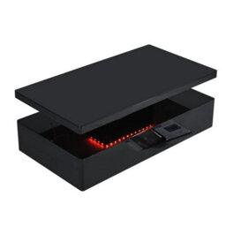 Furniture in Fashion Quinton Glass Top High Gloss Coffee Table In Black With Led - thumbnail 4