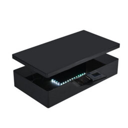Furniture in Fashion Quinton Glass Top High Gloss Coffee Table In Black With Led - thumbnail 7