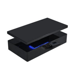 Furniture in Fashion Quinton Glass Top High Gloss Coffee Table In Black With Led - thumbnail 6
