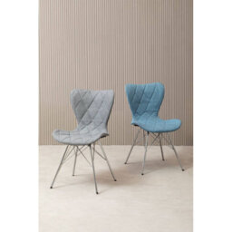 Orsina Blue Dining Chair, Backrest Dining Chair, Space-Saving Office Desk Chair, Easy To Clean Dining Chair - thumbnail 5