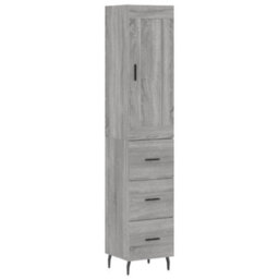 Berkfield Highboard Grey Sonoma 34.5X34X180 Cm Engineered Wood - thumbnail 2