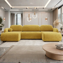 Dream U Lc+2R+Lc Spacious Corner Sofa Bed With Storage Mustard - thumbnail 1