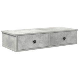 Berkfield Wall Shelf With Drawers Concrete Grey 80X31X17 Cm Engineered Wood - thumbnail 2