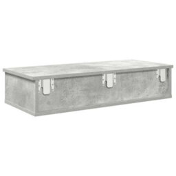 Berkfield Wall Shelf With Drawers Concrete Grey 80X31X17 Cm Engineered Wood - thumbnail 6