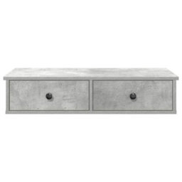 Berkfield Wall Shelf With Drawers Concrete Grey 80X31X17 Cm Engineered Wood - thumbnail 4