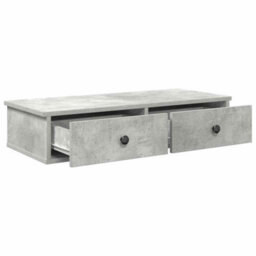 Berkfield Wall Shelf With Drawers Concrete Grey 80X31X17 Cm Engineered Wood - thumbnail 7