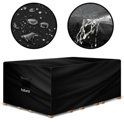 Futura 420D Rectangular 150X90X75Cm Waterproof Garden Furniture Cover, Outdoor Patio Weatherproof Rattan Sofa Shield - image 1