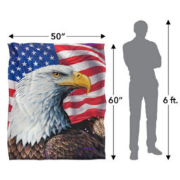 Royce Mcclure Rockets Red Glare Silky American Flag Supersoft Blanket Multicoloured (152Cm X 127Cm) - thumbnail 5