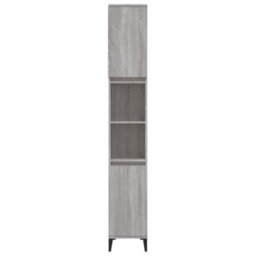 Berkfield Bathroom Cabinet Grey Sonoma 30X30X190 Cm Engineered Wood - thumbnail 7