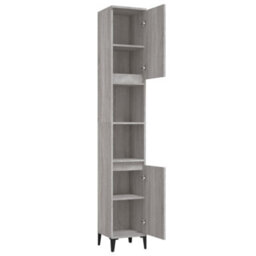 Berkfield Bathroom Cabinet Grey Sonoma 30X30X190 Cm Engineered Wood - thumbnail 6