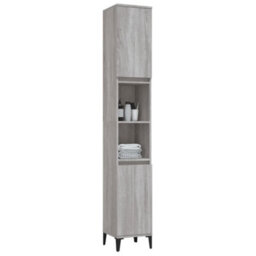 Berkfield Bathroom Cabinet Grey Sonoma 30X30X190 Cm Engineered Wood - thumbnail 5