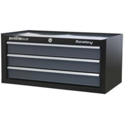 Lockable 3 Drawer Tool Chest - 605 X 310 X 275mm Black Storage Cabinet - thumbnail 3