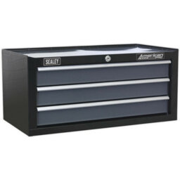 Lockable 3 Drawer Tool Chest - 605 X 310 X 275mm Black Storage Cabinet - thumbnail 1