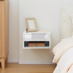 Homcom Floating Nightstands Set Of 2, Bedside Table W/ Drawer And Open Shelf - thumbnail 7