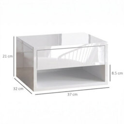 Homcom Floating Nightstands Set Of 2, Bedside Table W/ Drawer And Open Shelf - thumbnail 3