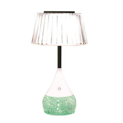 Aromatize Led Colour Changing Pleated Shade Glitter Lamp by B&Q