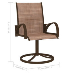 Garden Swivel Chairs 2 Pcs Textilene And Steel Brown - thumbnail 7
