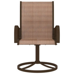 Garden Swivel Chairs 2 Pcs Textilene And Steel Brown - thumbnail 3