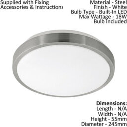 Modern 2-Pack Wall Flush Ceiling Light With White Shade And Satin Nickel Finish - thumbnail 2