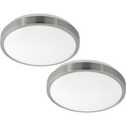 Modern 2-Pack Wall Flush Ceiling Light With White Shade And Satin Nickel Finish - thumbnail 1