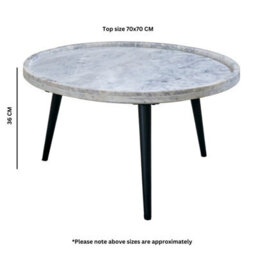 Royal Coffee Table With Marble Top And Metal Legs - thumbnail 9