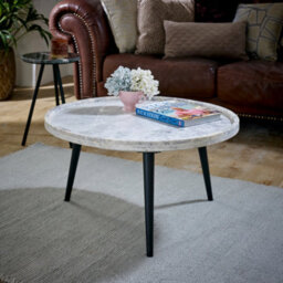 Royal Coffee Table With Marble Top And Metal Legs - thumbnail 2