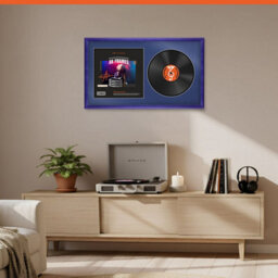 "30X17"" Purple Classic Vinyl Record Frame With Blue Mount For 12 Inch Lp Album Cover & Disc - Ak Frames" - thumbnail 8