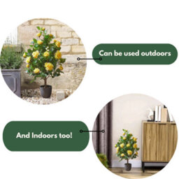 Smart Garden 80Cm Artificial Rose Tree In Potted Plant - Yellow Roses - thumbnail 5