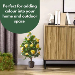 Smart Garden 80Cm Artificial Rose Tree In Potted Plant - Yellow Roses - thumbnail 6