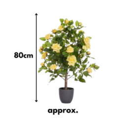 Smart Garden 80Cm Artificial Rose Tree In Potted Plant - Yellow Roses - thumbnail 2