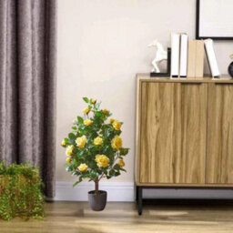 Smart Garden 80Cm Artificial Rose Tree In Potted Plant - Yellow Roses - thumbnail 7