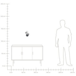 Beliani Wall Lamp Black Metal Base With Frosted Glass Shade, Minimalist Spherical Design, W11 X D16 X H20Cm - thumbnail 6